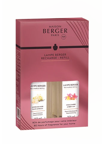 Lampe Berger Black Angelica + Amber's Sun Duality Duo Pack 1 Lampe Berger Black Angelica + Amber's Sun Duality Duo Pack
