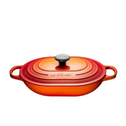 Le Creuset Oblong Casserole, Flame Enameled Cast Iron