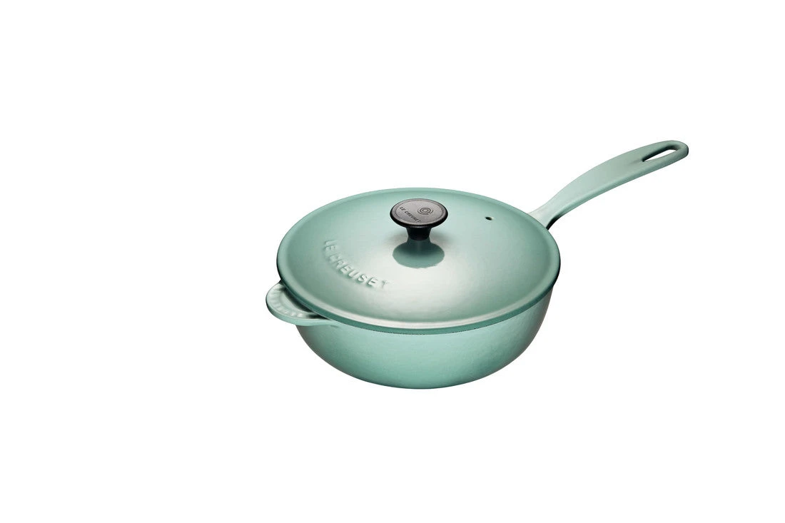 Le Creuset Saucier Pan, Sage Enameled Cast Iron 1 Le Creuset Saucier Pan, Sage Enameled Cast Iron