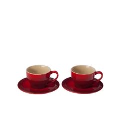 Le Creuset Cappuccino Cup & Saucer Set, Cerise