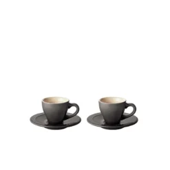 Le Creuset Espresso Cups & Saucers, Oyster