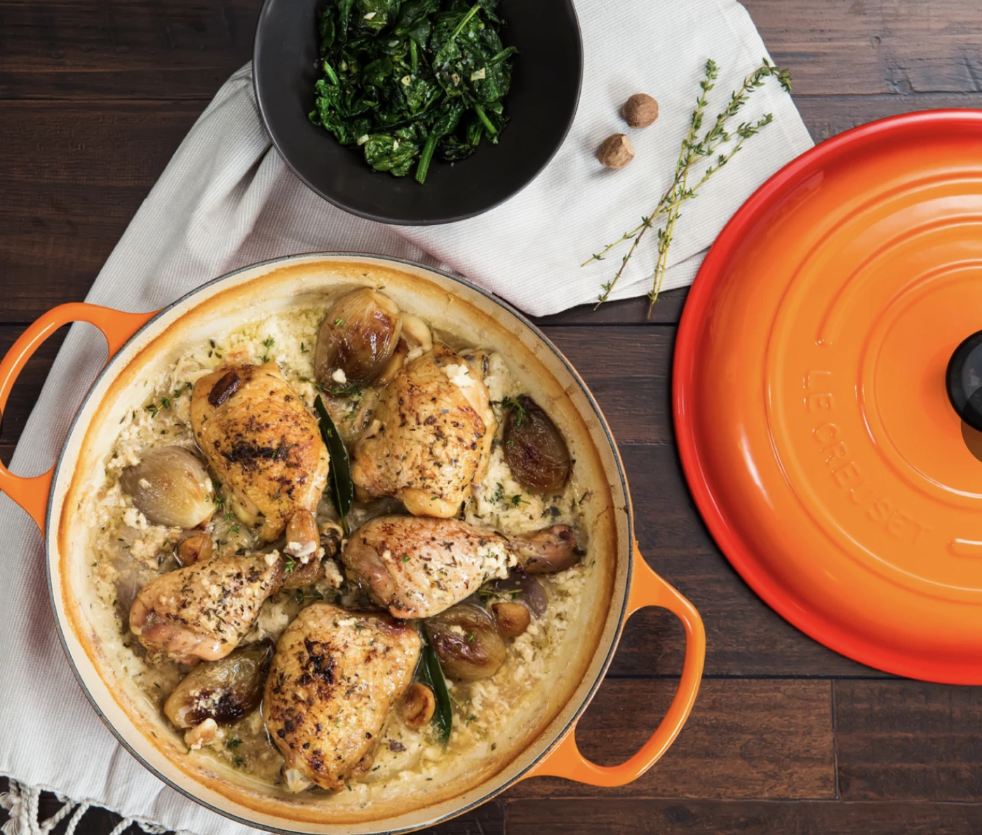 Le Creuset Braisers, Flame Enameled Cast Iron 5 Le Creuset Braisers, Flame Enameled Cast Iron - Image 5