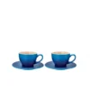 Le Creuset Cappuccino Cup & Saucer Set, Blueberry