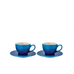 Le Creuset Cappuccino Cup & Saucer Set, Blueberry