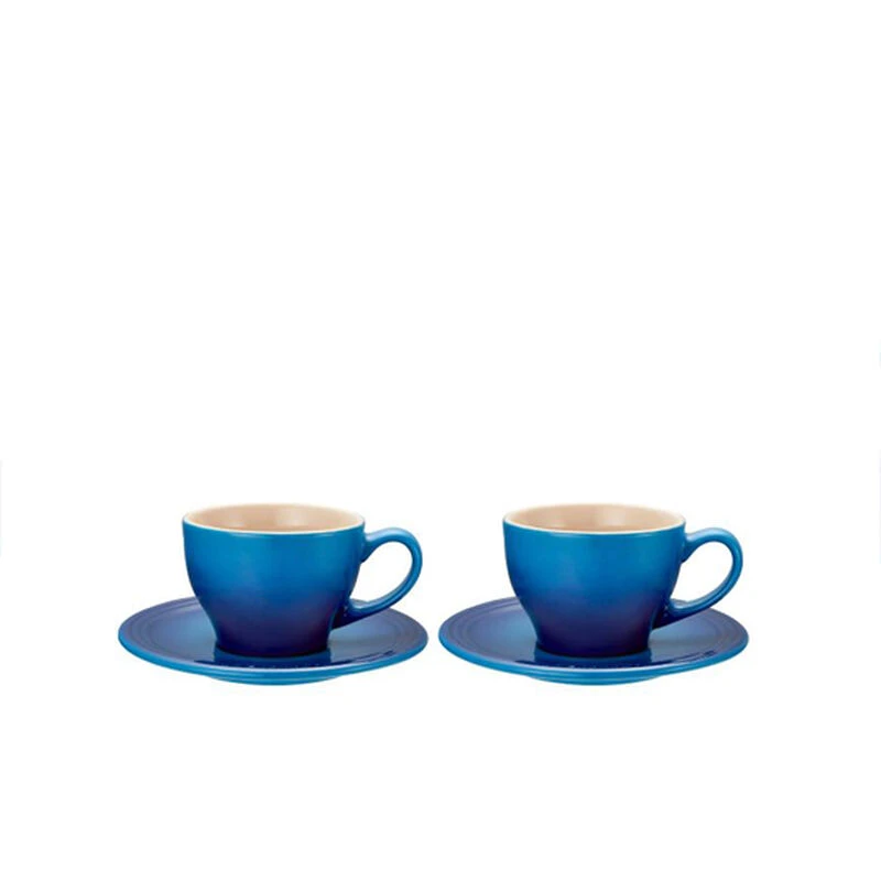 Le Creuset Cappuccino Cup & Saucer Set, Blueberry 1 Le Creuset Cappuccino Cup & Saucer Set, Blueberry