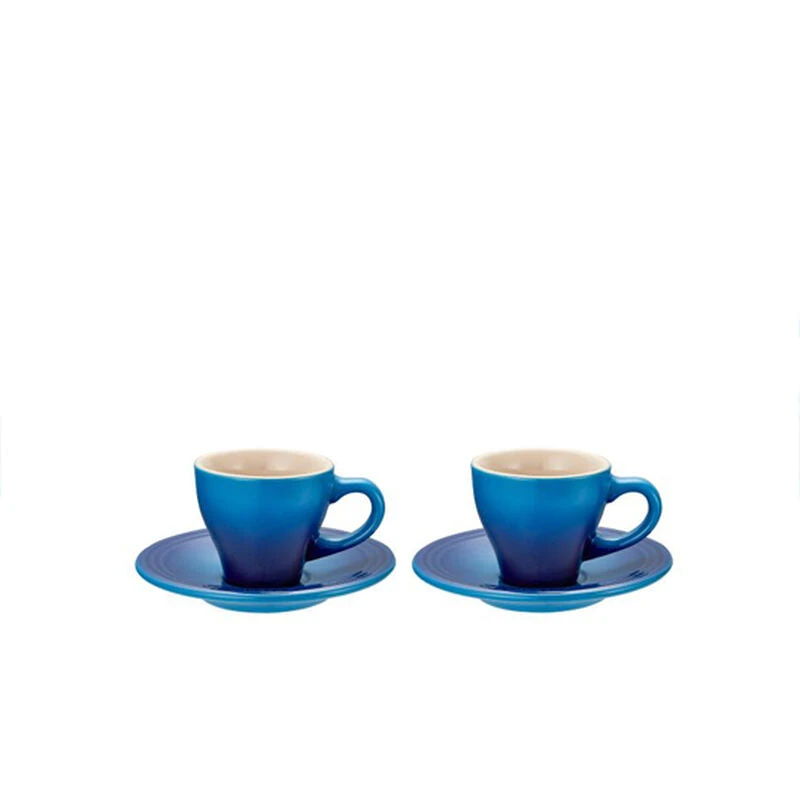 Le Creuset Espresso Cups & Saucers, Blueberry
