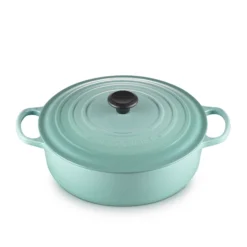 Le Creuset Shallow Round Oven, Sage Enameled Cast Iron